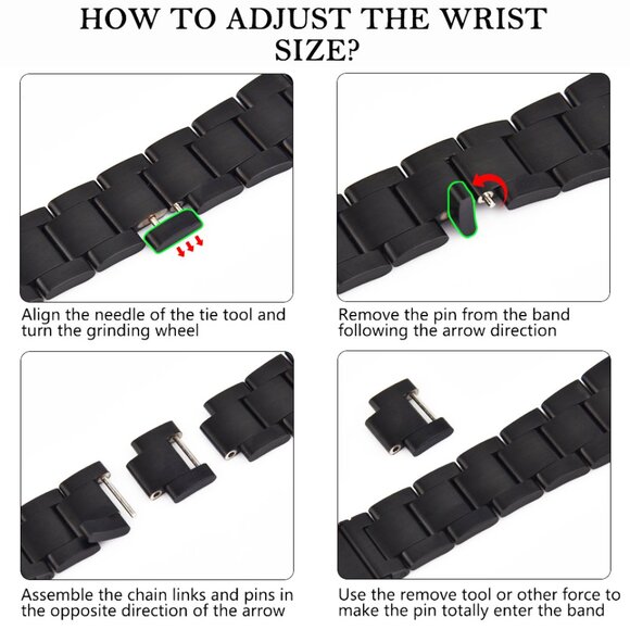 Classic Stainless Steel Metal Slim Band for Apple Watch 38/40/41mm, Black - Picture 7 of 7